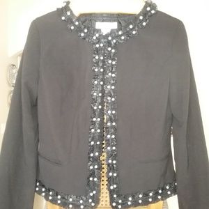 Newport Vintage Blazer Lace and Pearl Trimming